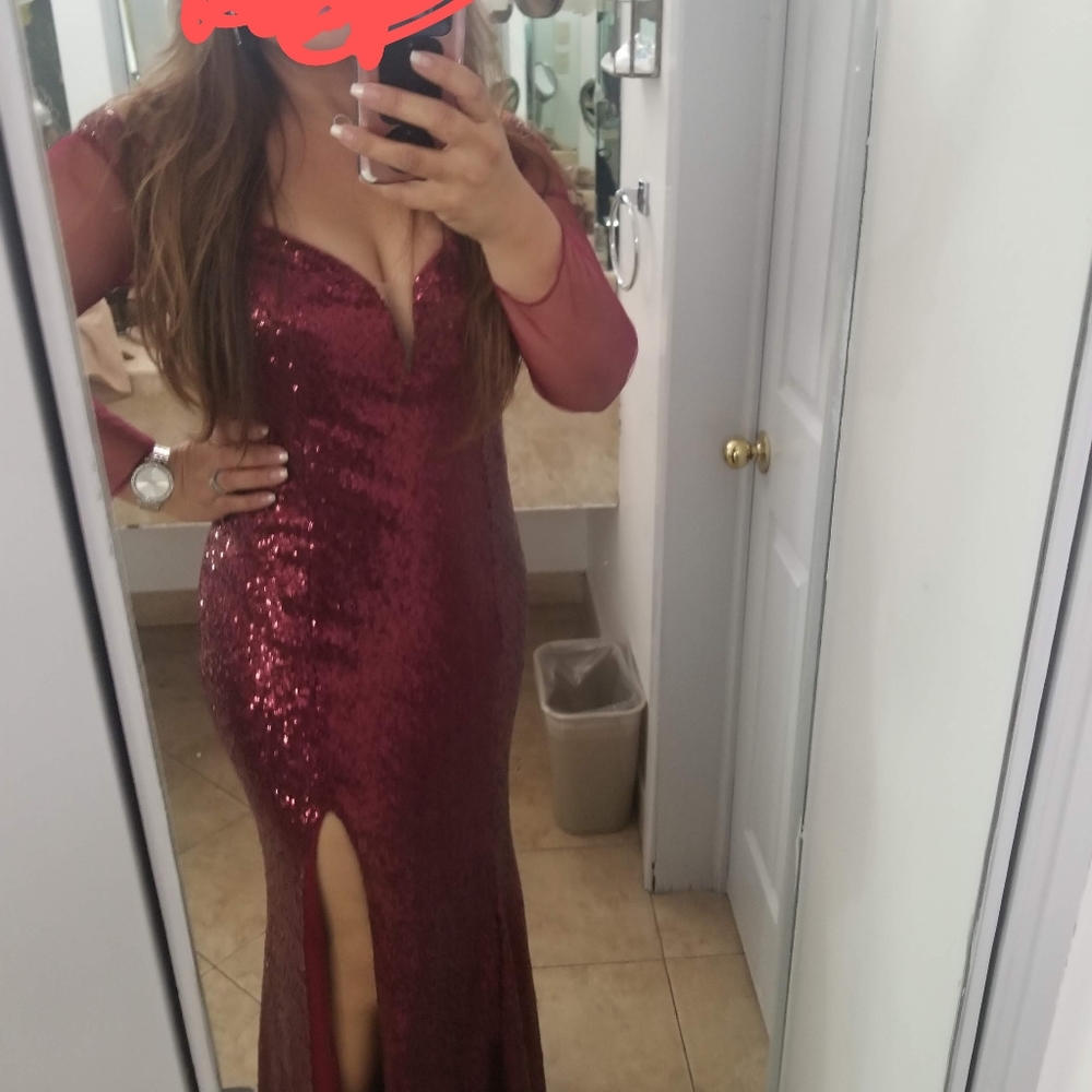 Burgundy dress